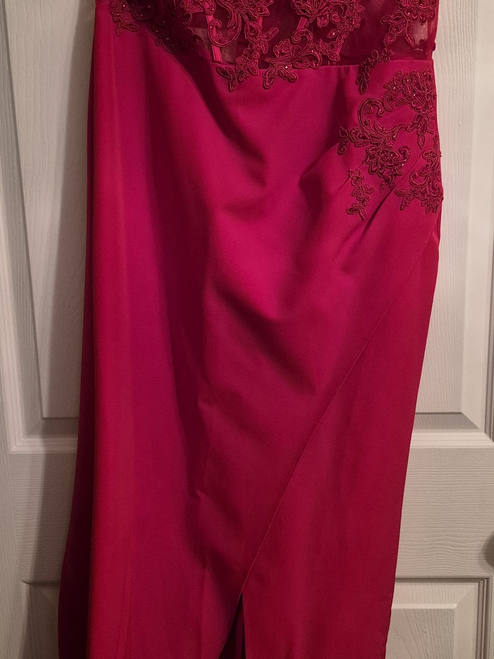 Women's Red Lace-Embellished gown